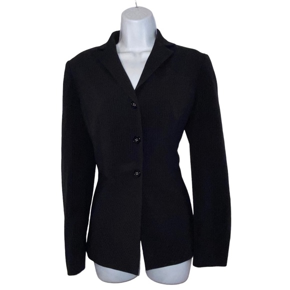 Liz Claiborne Jackets & Blazers - Liz Claiborne PinstripedBlack White Career Blazer Jacket - Women’s size 6